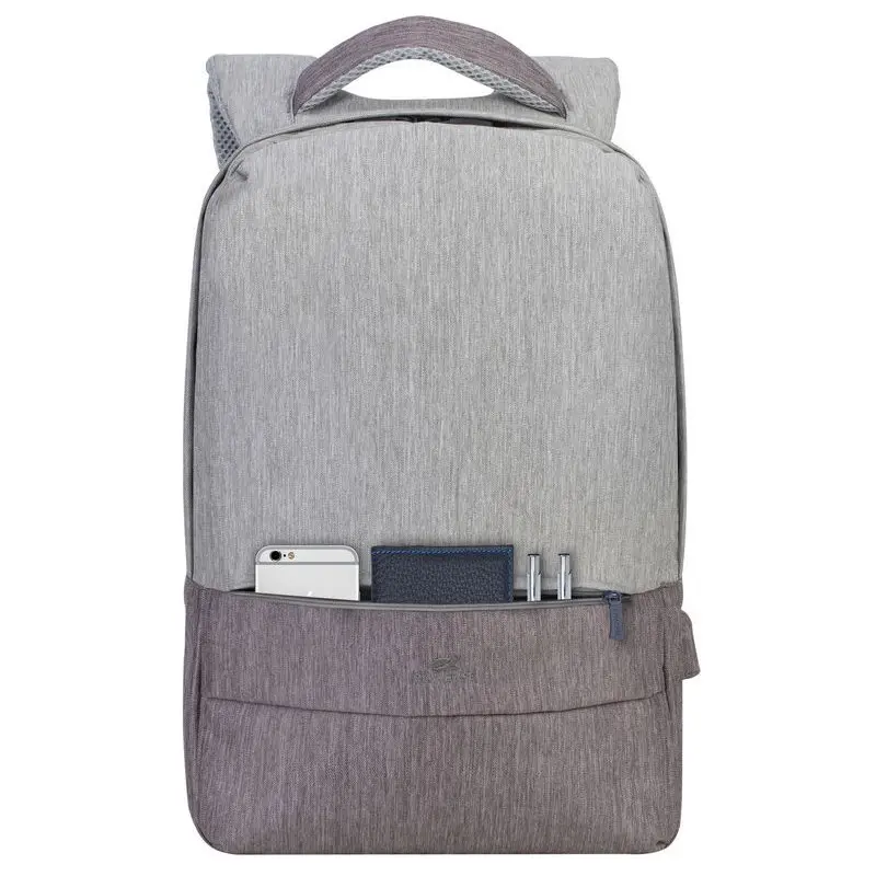 Sac à dos antivol pour pc portable 15.6&Prime; RivaCase 7562 / Gris et Moka