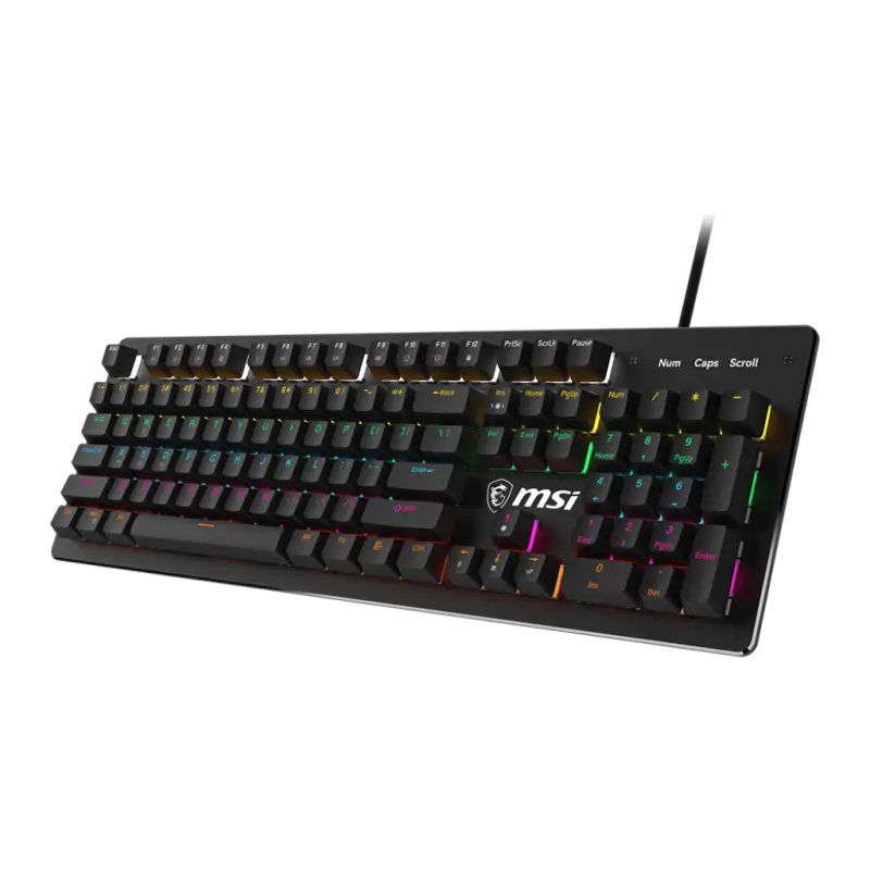 Clavier gaming mécanique MSI Forge GK300 / AZERTY / 9 Modes RGB / Blue Switch / Noir