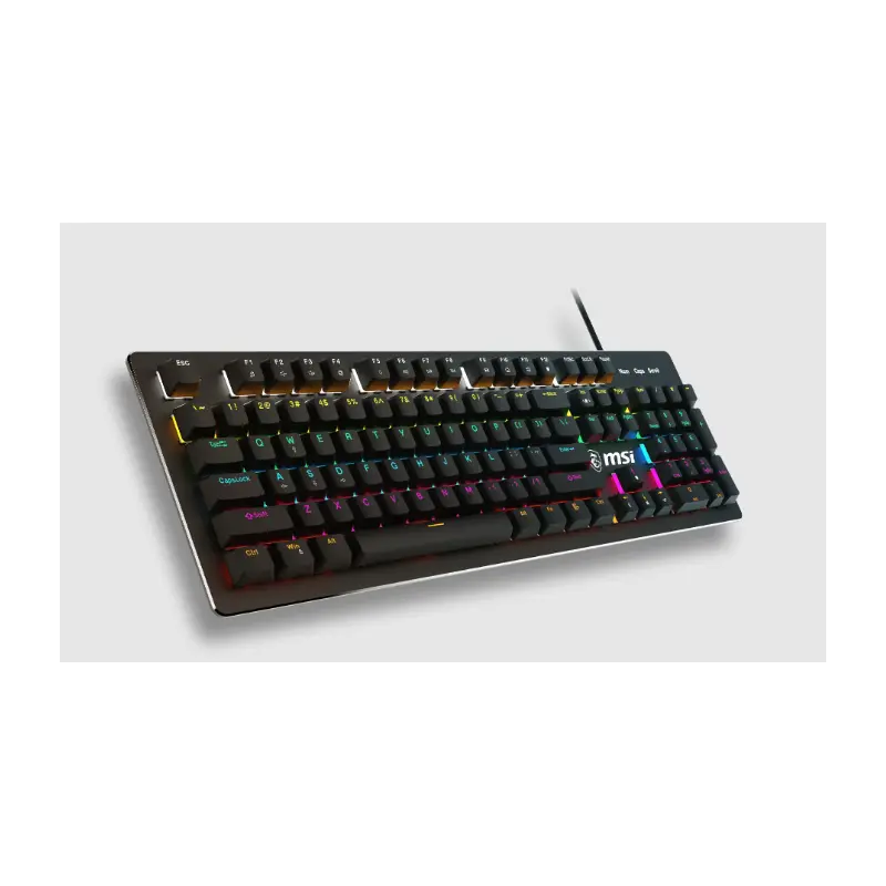 Clavier gaming mécanique MSI Forge GK300 / AZERTY / 9 Modes RGB / Blue Switch / Noir