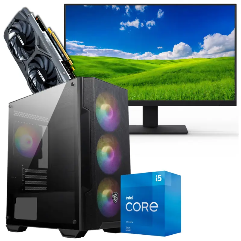 Setup Gamer Special Pc de Bureau Gaming / i5-11400F / GTX 1650 4G / 16 Go Avec Écran Gaming AERO AE24EFI 24 » Full HD IPS / 144 Hz