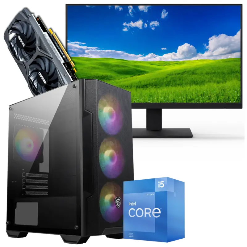 Setup Gamer Special Pc de Bureau Gaming / i5-12400F / GTX 1650 4G / 16 Go Avec Écran Gaming AERO AE24EFI 24 » Full HD IPS / 144 Hz