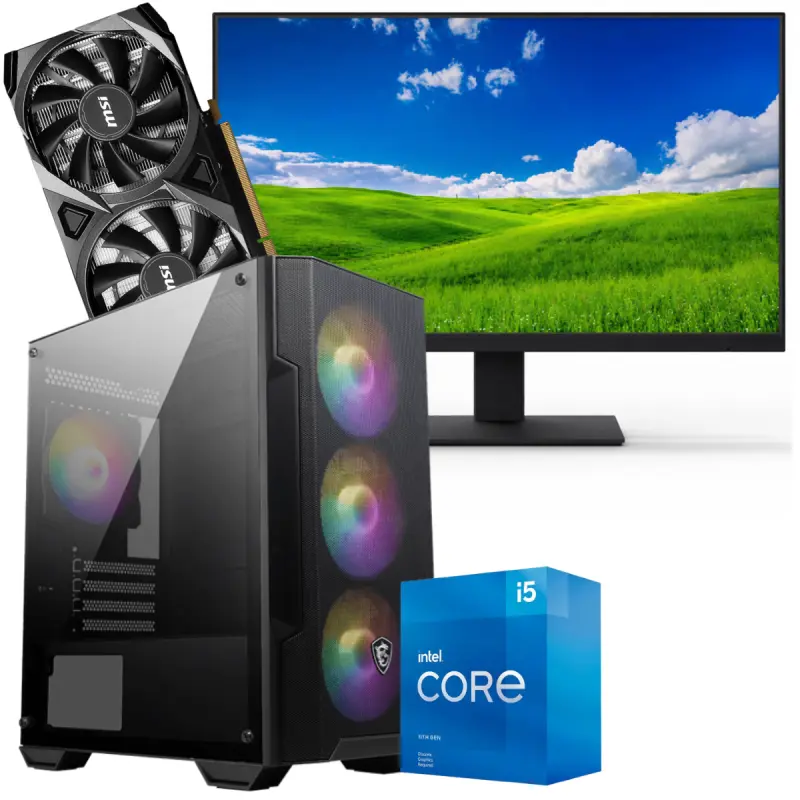 Setup Gamer Special Pc de Bureau Gaming / i5-11400F / RTX 3050 8G / 16 Go Avec Écran Gaming AERO AE24EFI 24 » Full HD IPS / 144 Hz