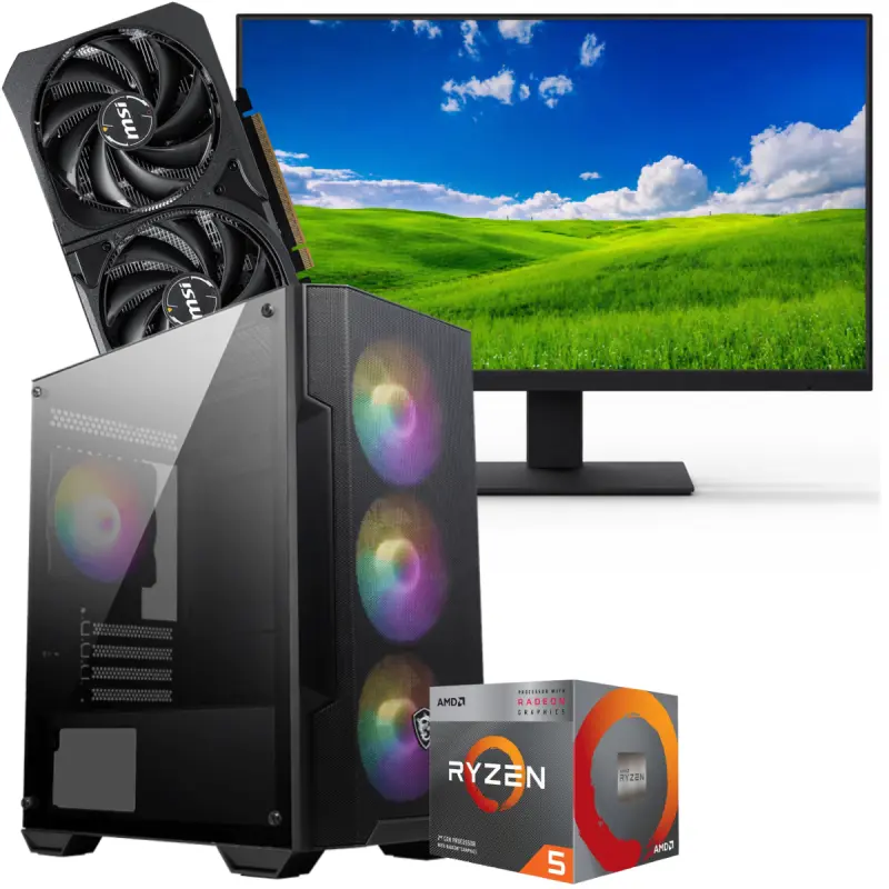 Setup Gamer Special Pc de Bureau Gaming / Ryzen 5 3600 / RTX 5060 8G / 16 Go Avec Écran Gaming AERO AE24EFI 24 » Full HD IPS / 144 Hz