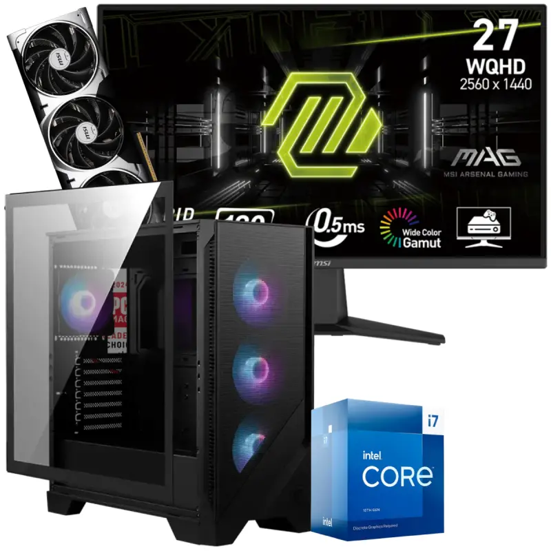 Setup Gamer Special Pc de Bureau Gaming / i7-13700F / RTX 5070 12G / 32 Go Avec Écran Gaming MSI MAG 275QF 27&Prime; WQHD IPS / 180 Hz