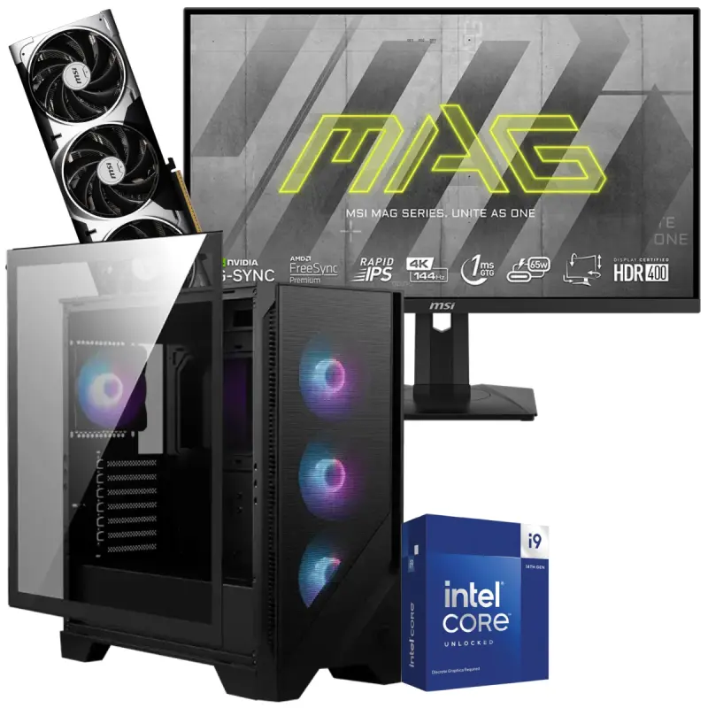 Setup Gamer Special Pc de Bureau Gaming / i9-14900KF / RTX 5070 12G / 64 Go Avec Écran Gaming MSI MAG 274UPF E2 27&Prime; 4K UHD IPS / 160 Hz