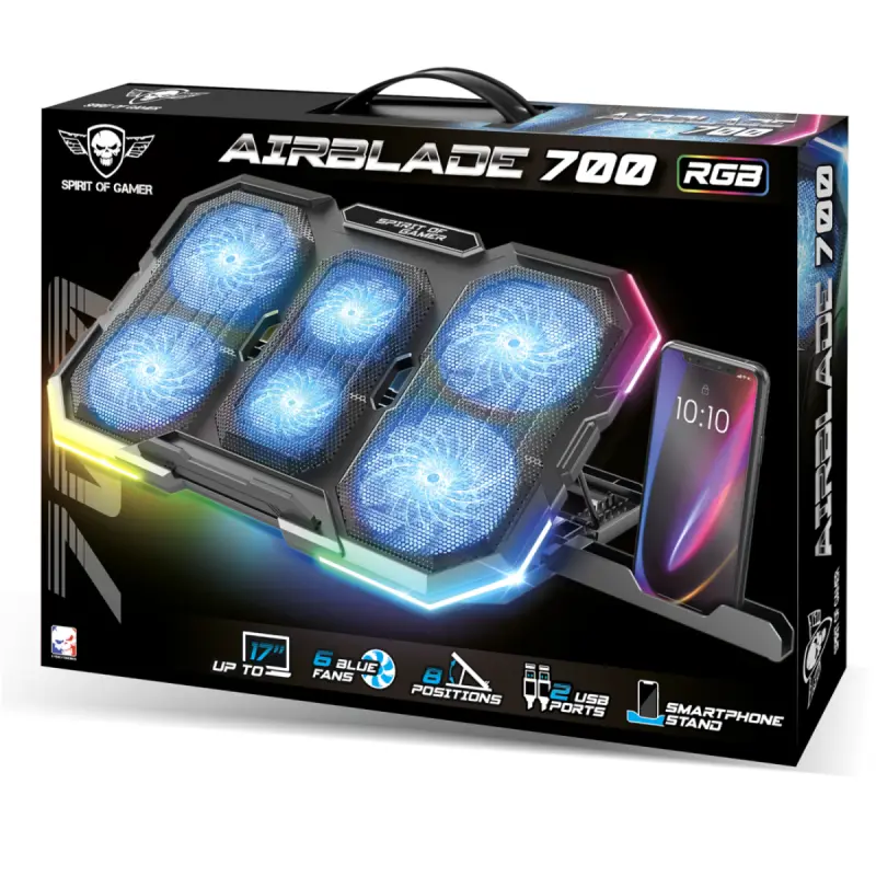 Refroidisseur Spirit of Gamer AirBlade 700 RGB / NOIR