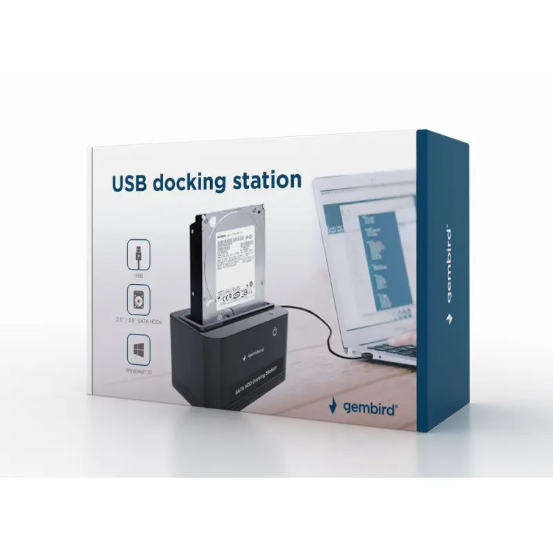 Station d&rsquo;accueil GEMBIRD Type USB pour disque 2.5&Prime; et 3.5&Prime; SATA