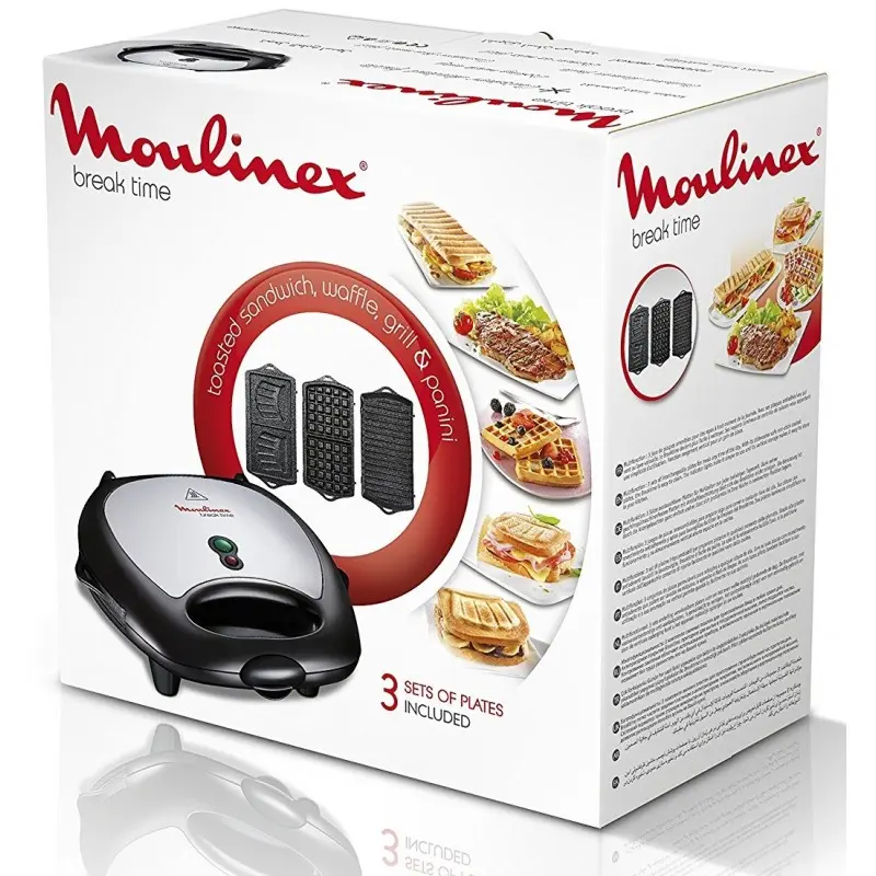 Moulinex Break Time 3 en 1 Croque/Gaufre/Grill SW611812