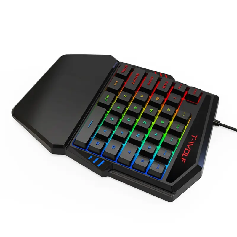 Clavier Gamer SEMI MECANIQUE T-WOLF T19 RGB 35 touches Android-PC-IOS – Noir