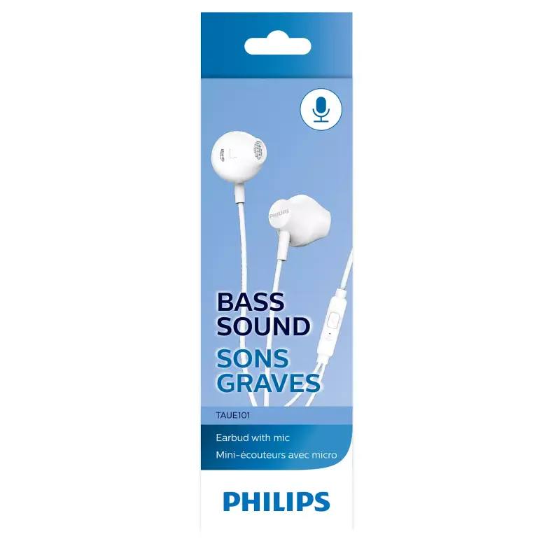 Ecouteurs avec micro Filaire PHILIPS TAUE101WT/00 / Blanc