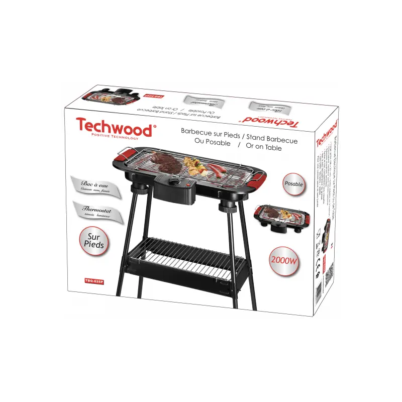 Barbecue Électrique sur pieds ou de Table Techwood TBQ-825P