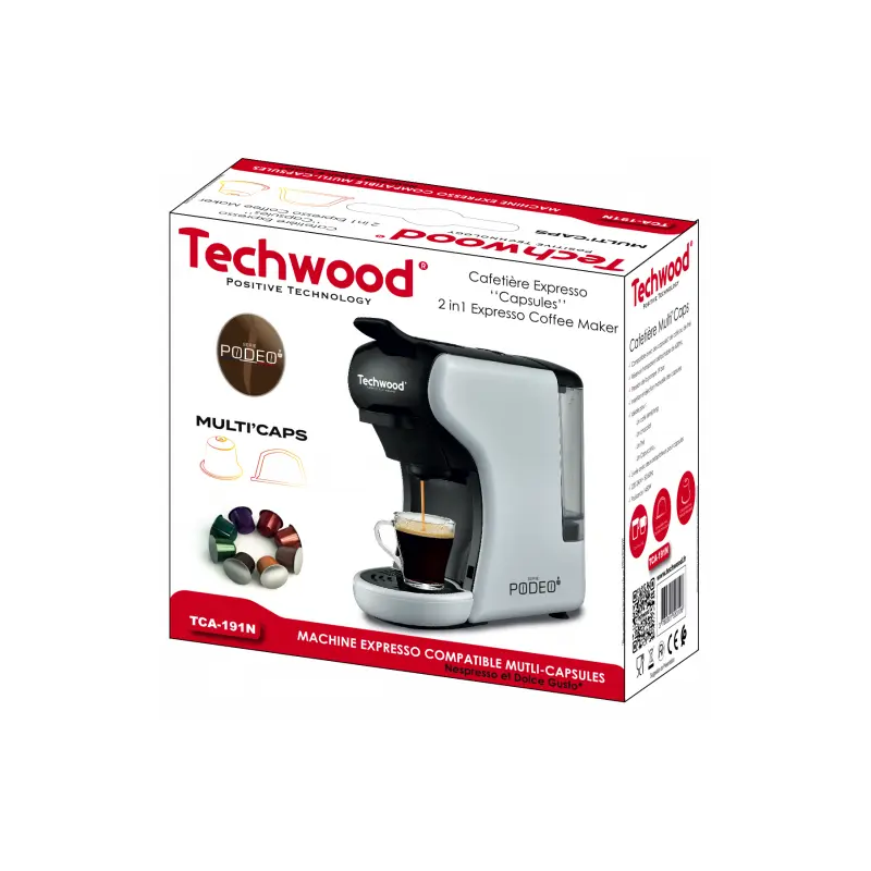 Machine à Café Expresso TECHWOOD 2en1 / NESPRESSO & DOLCE GUSTO