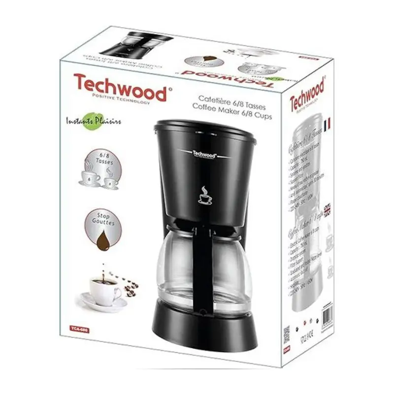CAFETIÈRE ÉLECTRIQUE TECHWOOD TCA-696 650W / NOIR
