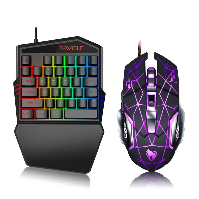 Ensemble MINI Clavier et Souris USB T-Wolf TF900 RGB