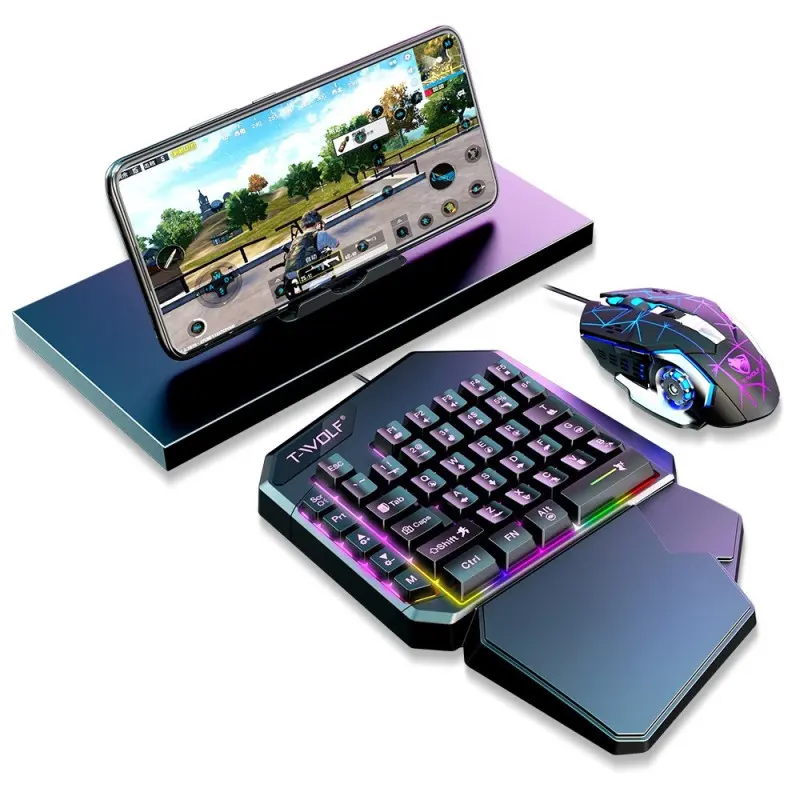 Ensemble MINI Clavier et Souris USB T-Wolf TF900 RGB