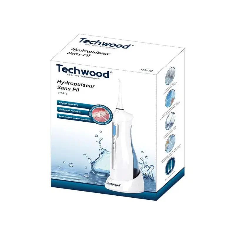HYDROPULSEUR RECHARGEABLE TECHWOOD TH-513 / BLANC