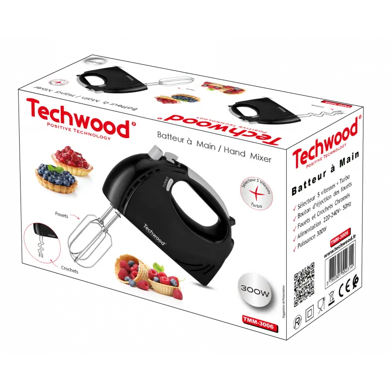 Batteur à main Techwood TMM-3006 / Noir