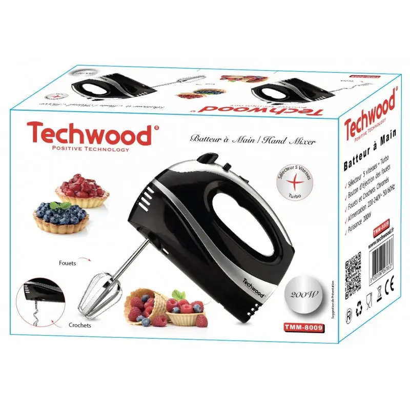 Batteur à main Techwood TMM-8009 / Noir