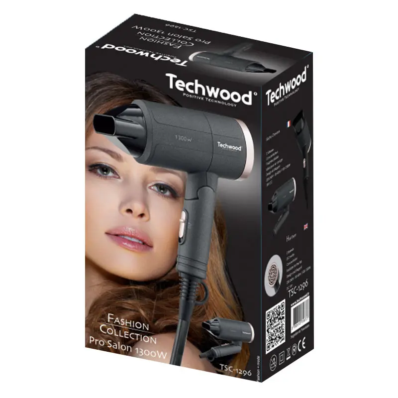 Sèche Cheveux Pro TECHWOOD 1300W / Noir / TSC-1296