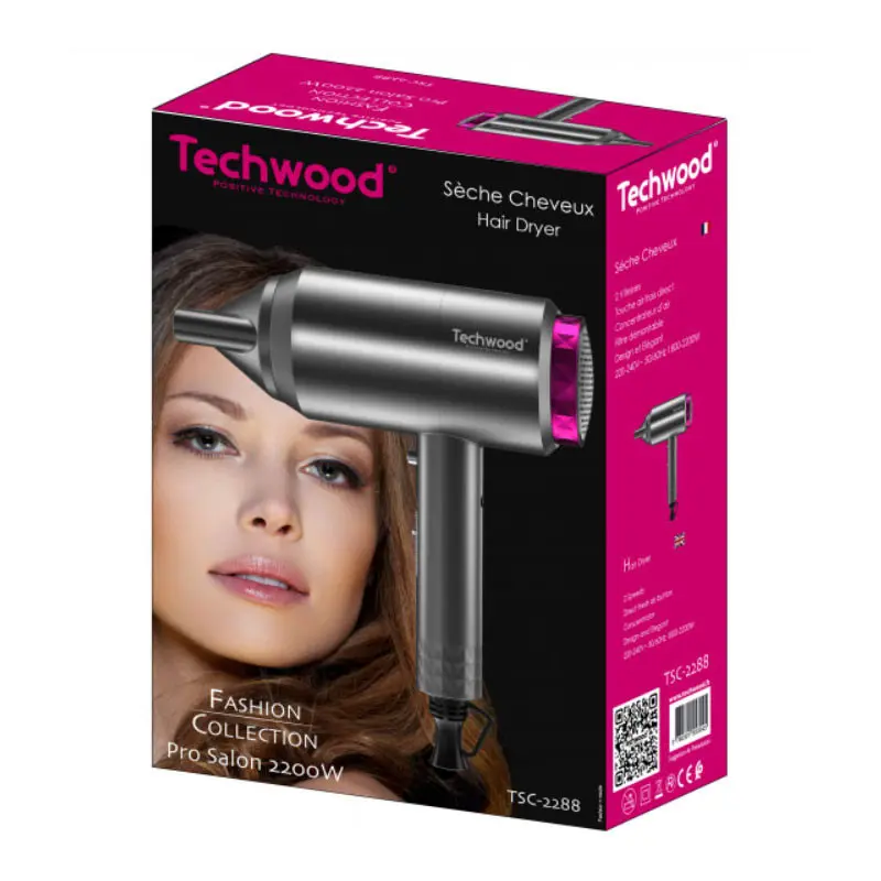 Sèche Cheveux Pro TECHWOOD 2200W / Gris / TSC2288