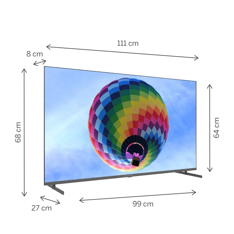 TV Thomson 50&Prime; 4K UHD QLED Side Feet – Google TV avec Récepteur Intégré