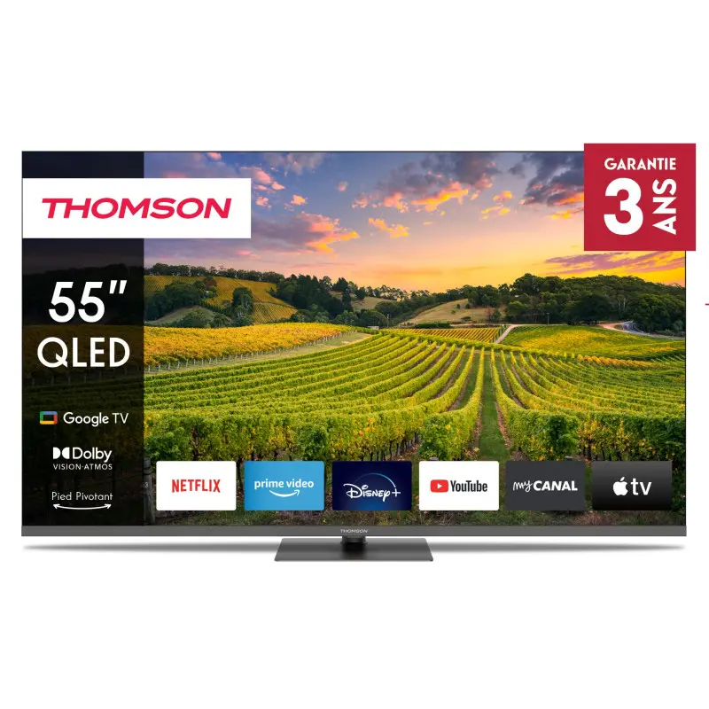 TV Thomson 55&Prime; QLED Google TV avec Récepteur intégré