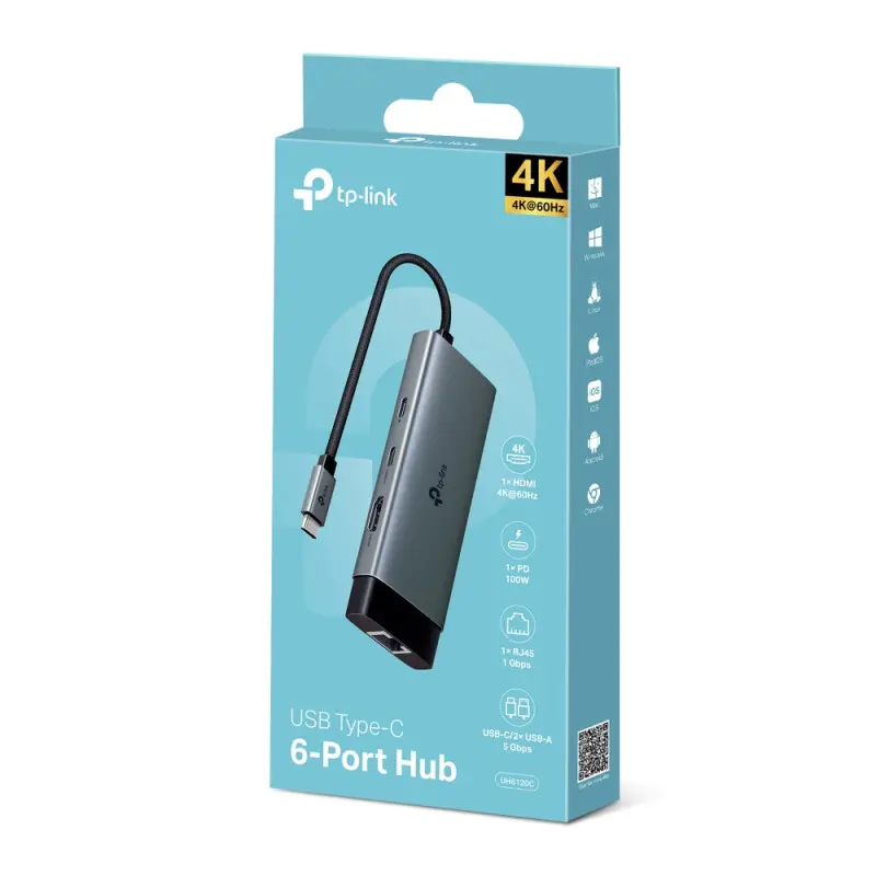 Hub USB Type-C 6 en 1 TP-Link UH6120C / Noir