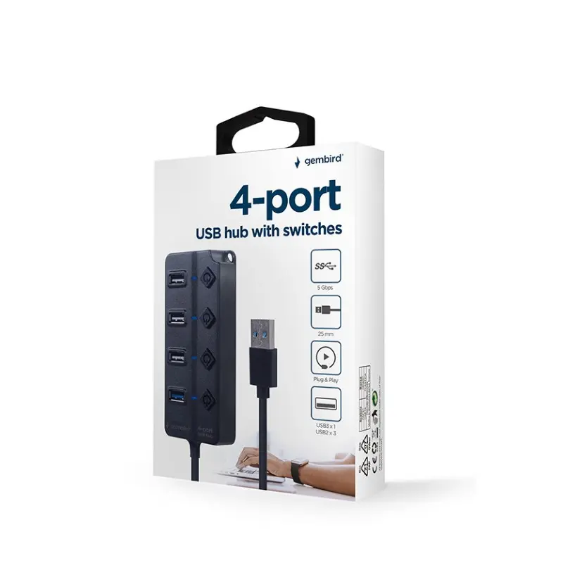 Hub USB GEMBIRD 4 ports