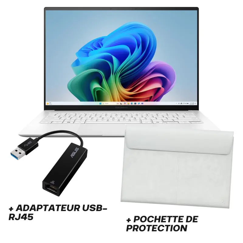 Pc Portable ASUS Zenbook S 14 UX5406SA / Ultra 7 256V / 16 Go / 1 To SSD / Windows 11 / Blanc