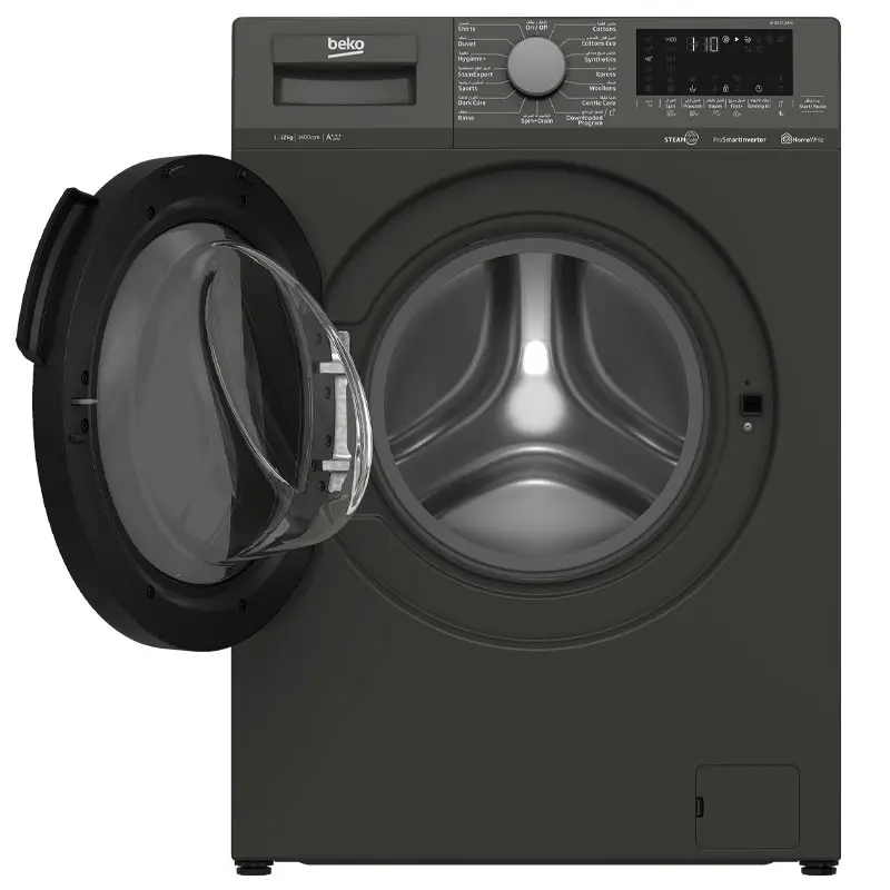 Machine a laver Beko 12kg 1400TR SMART INVERTER / Gris Foncé / WTE12726MG