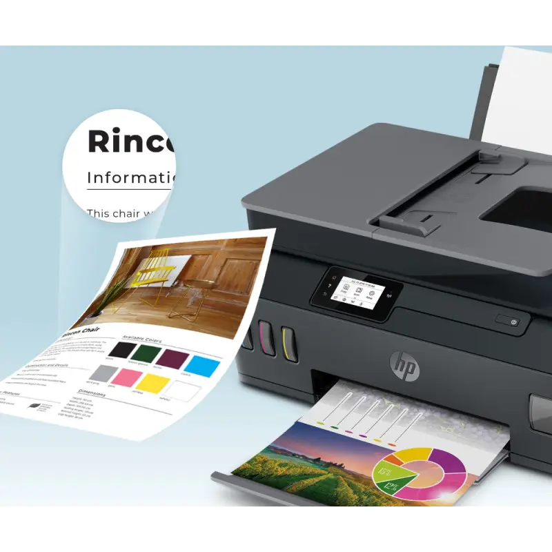 Imprimante Multifonction Jet d&rsquo;encre Tout-en-un HP Smart Tank 615 / Wifi + 6 Bouteilles d&rsquo;encres Offertes