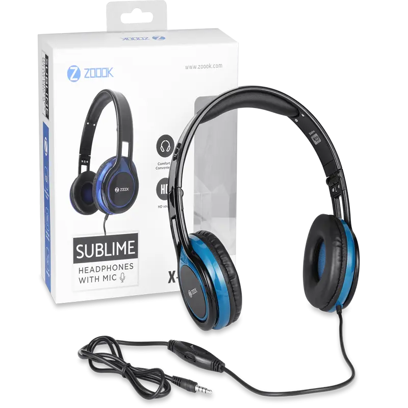 Micro Casque Filaire ZOOOK Sublime / Noir & Bleu