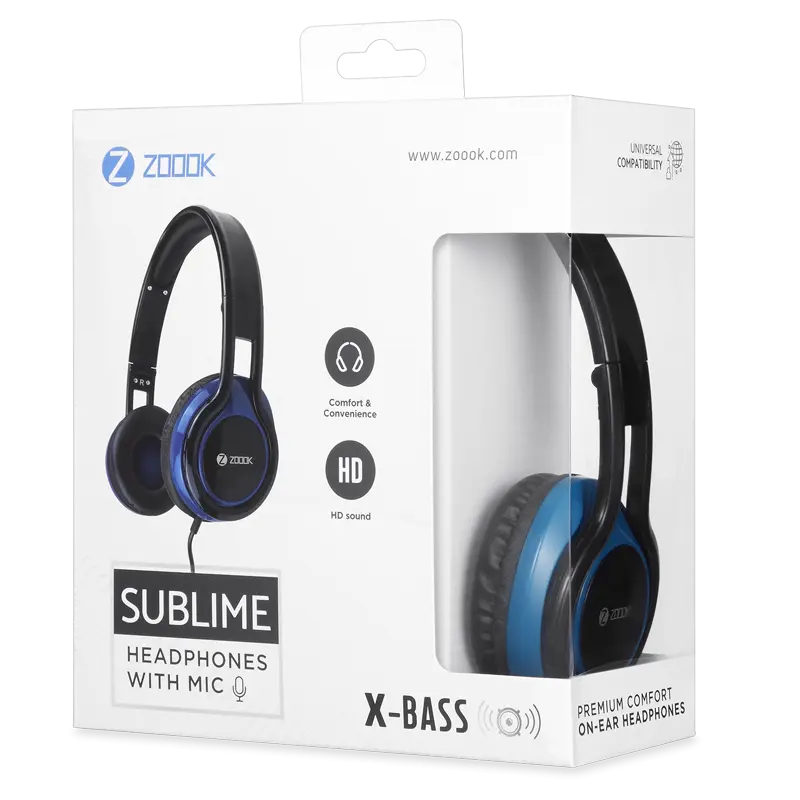 Micro Casque Filaire ZOOOK Sublime / Noir & Bleu