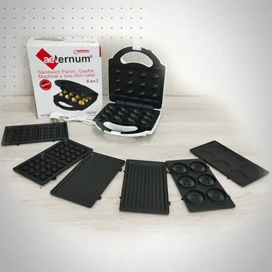 Appareil à panini AETERNUM 4en1-750W-12 pièces blanc