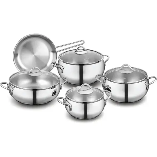 Batterie de Cuisine Korkmaz Tombik A1800 9 Pièces Inox