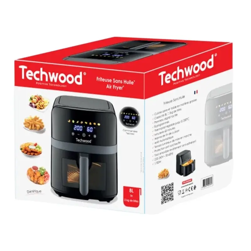 Friteuse Sans Huile TECHWOOD TFR-806SHD 8L – Noir