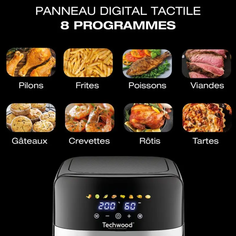 Friteuse Sans Huile TECHWOOD TFR-806SHD 8L – Noir