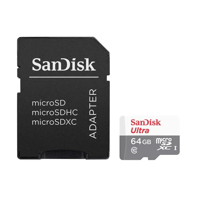 Carte mémoire SanDisk Ultra microSDHC/microSDXC UHS-I / 64 Go + Adaptateur