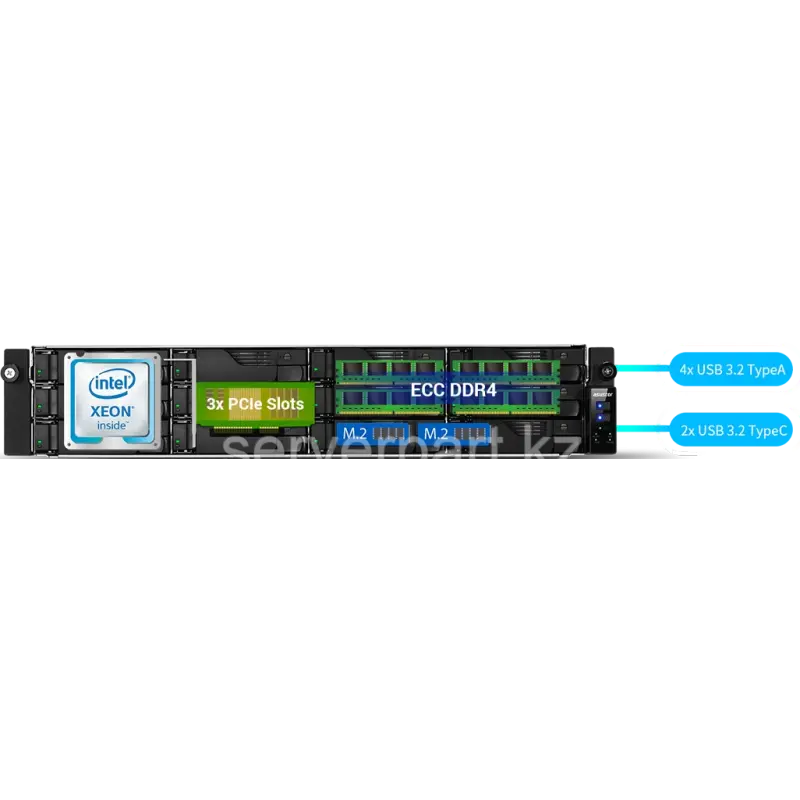 Serveur de stockage NAS Asustor Lockerstor Pro AS7112RX2 / 12 Baies