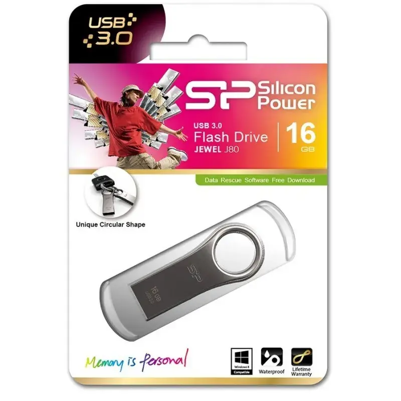 Clé USB Silicon Power Jewel J80 Titanium 16 Go / USB 3.1