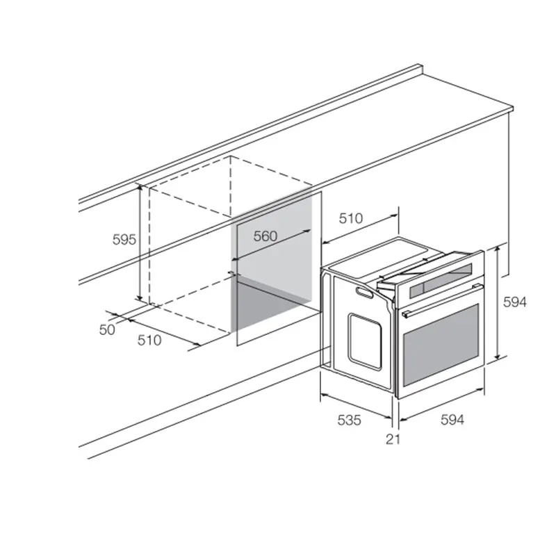 Four Encastrable FOCUS F521X 60cm – Inox