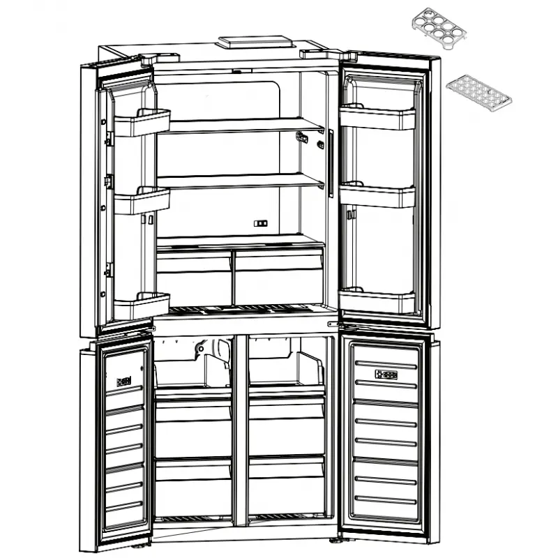 Réfrigérateur FOCUS No Frost Combiné Side by Side / 4 Portes / 459 Litres / Dark Inox