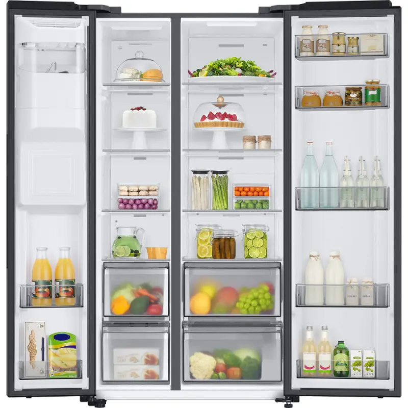 Réfrigérateur SAMSUNG No Frost INVERTER Side by Side 609 Litres / Carbone / Avec Distributeur d&rsquo;eau