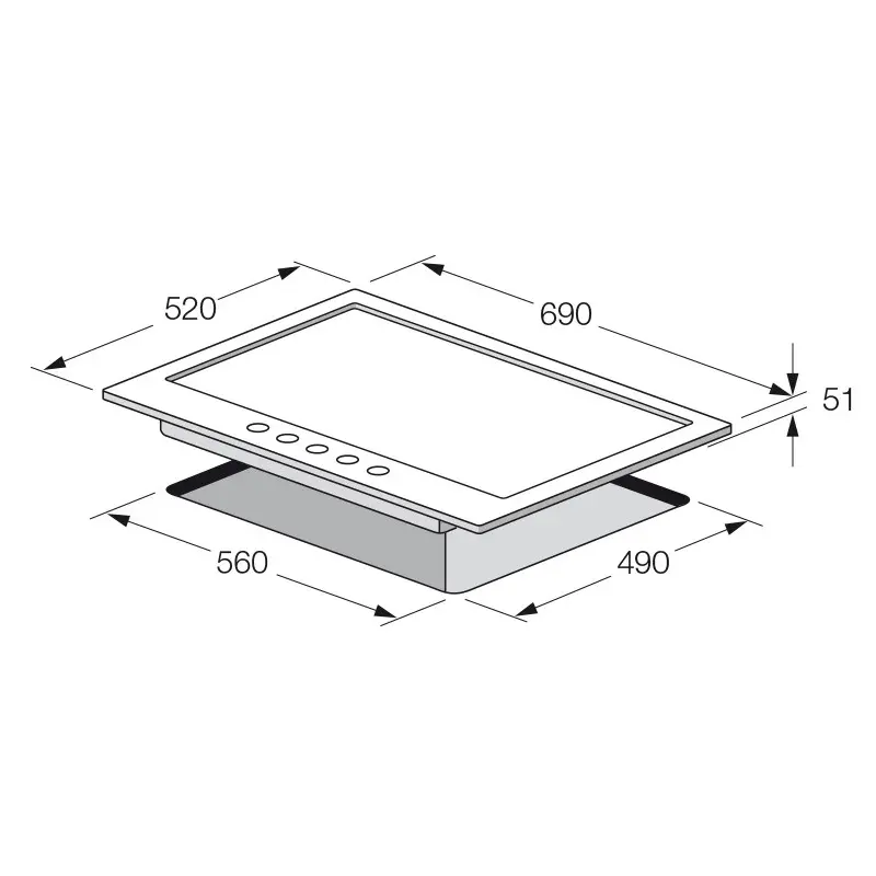 Table de cuisson Focus F407X / 70 cm / Inox