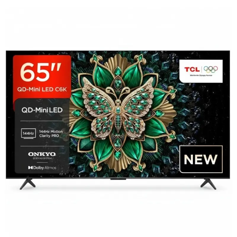 TV TCL 65&Prime; Smart TV QLED MINI LED TV-TCL-65C6K- Noir