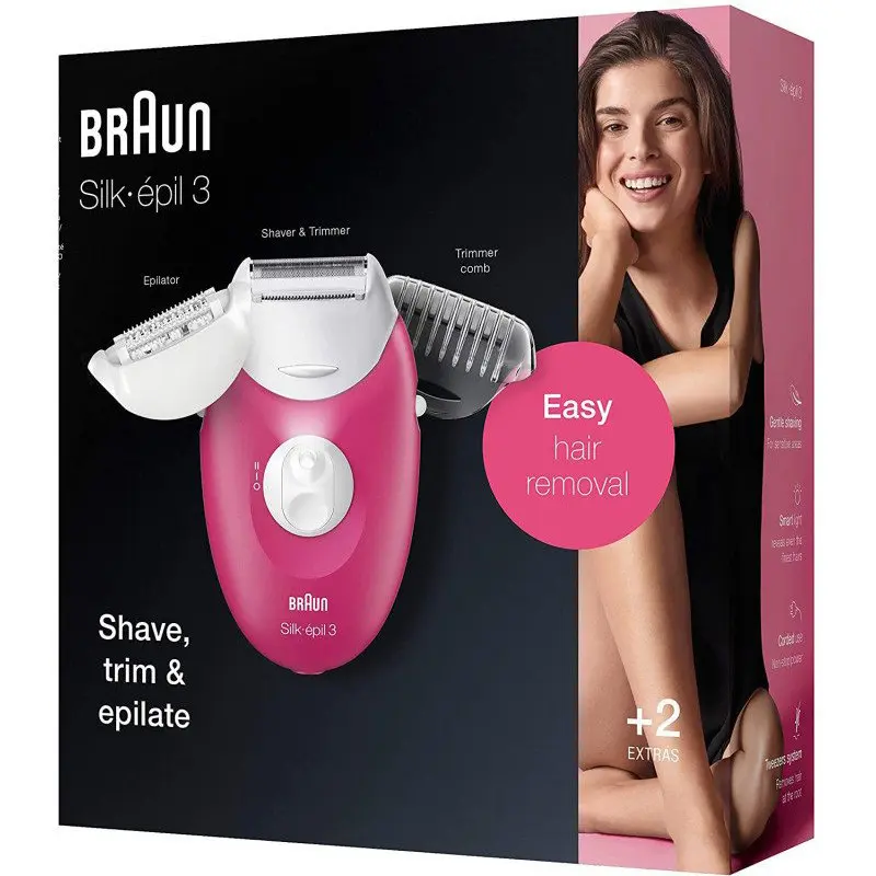 Épilateur BRAUN Silk-3 Blanc Et Rose SE3-410