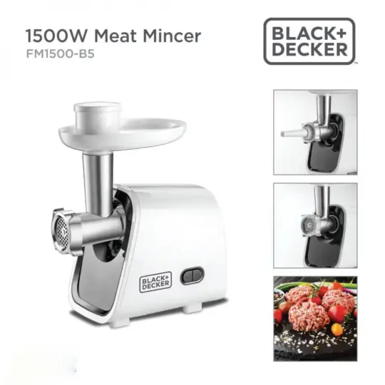 Hachoir à Viande Black & Decker 1500W Blanc (FM1500-B5)
