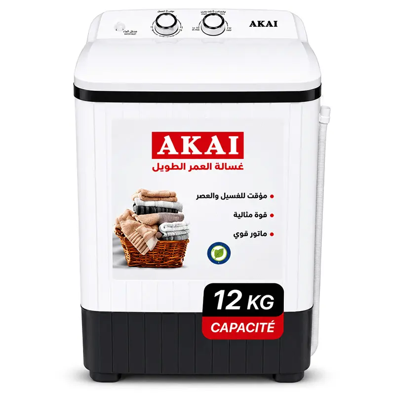Machine à Laver Semi Automatique Akai AK-WM12STAG 12Kg Blanc
