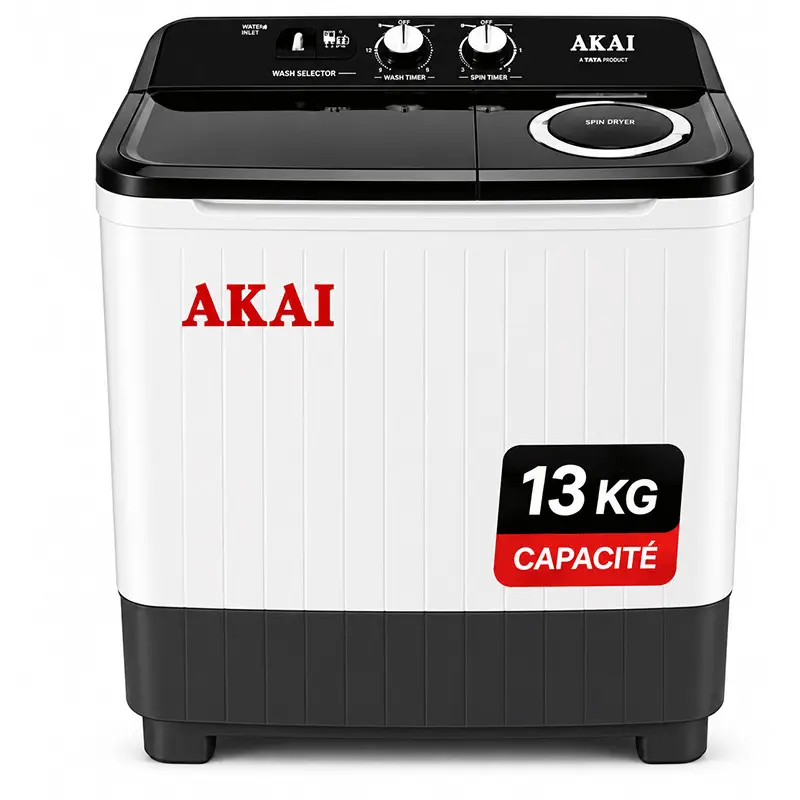 Machine à Laver Semi Automatique Akai AK-WM13TA 13Kg Blanc