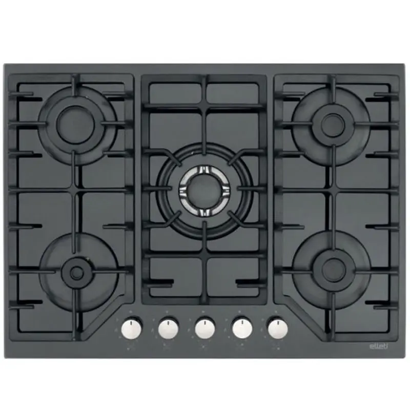 Plaque de Cuisson Encastrable Elleti 71385DN 5 Feux 70Cm Noir
